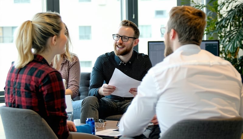 SalesDiver team collaborating on sales strategies SalesDiver team collaborating on sales strategies